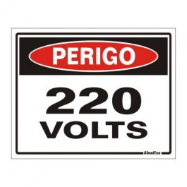 Placa sinalização PVC 15 x 20 200AY "Perigo 220V"