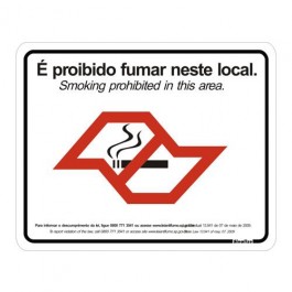 Placa sinalização PVC 20 x 25 280SP "Lei Proibido Fumar"