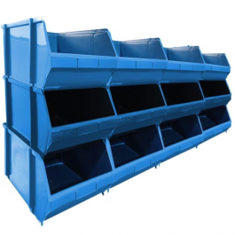 Kit 3 Caixa Box Gaveteiro Industrial Bin Azul N°8 19x31x41cm