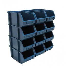 Kit 6 Caixa Box Gaveteiro Industrial Bin Azul N°5 12X15X23CM