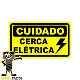 Placa de aviso cerca elétrica