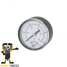 Manômetro para ar comprimido e água horizontal 1000PSI/65BAR