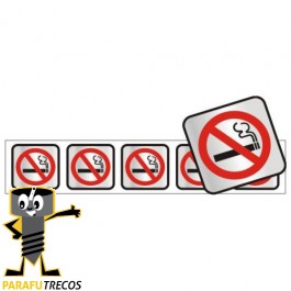 Placa sinalização alumínio 05 x 25 100CH "5 símbolos Proibida Fumar"