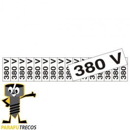 Placa sinalização PVC 05 x 25 200BA "380V"