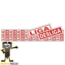 Placa sinalização PVC 05 x 25 200BC "Liga/Desliga"