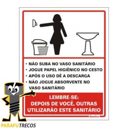 Placa sinalização PVC 15 x 20 200AG "Educativo Sanitário Feminino"