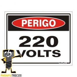 Placa sinalização PVC 15 x 20 200AY "Perigo 220V"