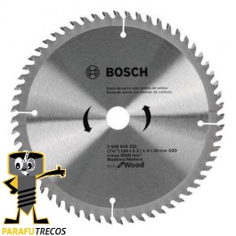 Disco Serra Madeira Widea 184mm Furo 20mm 60d - Bosch EcoWood