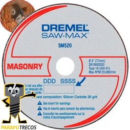 Disco Corte Alvenaria SAW MAX DSM520 Dremel 2615S520JB000