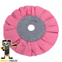 Rebolo Disco Pano Ventilado Polimento 150mm Rosa Desbaste