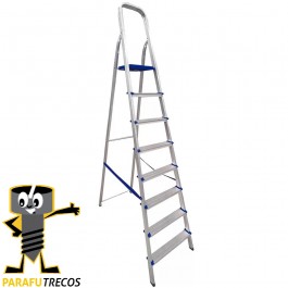 Escada Alumínio Doméstica Ultra Leve 8 Degraus REAL 008