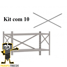 Kit 10 Par Haste X P/Lateral Estante Prateleira Amapa 40cm