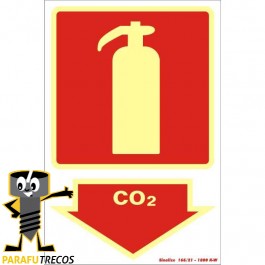 Placa sinalização combate incêndio PVC 250BS "Extintor CO2"