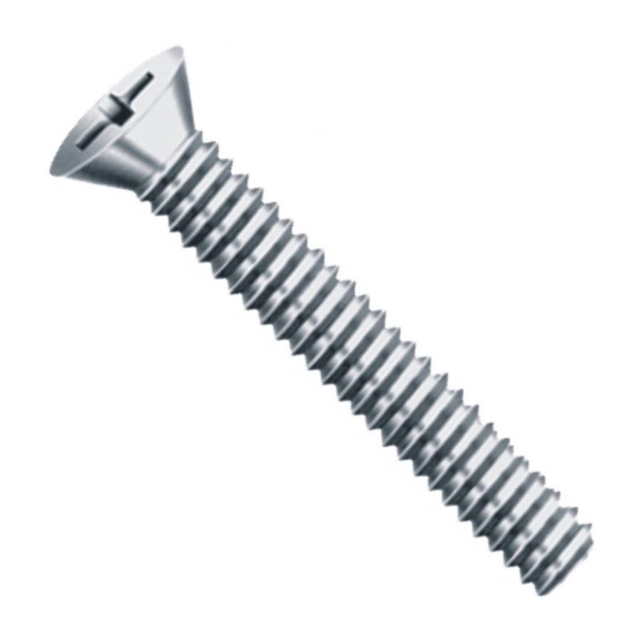 Parafuso rosca máquina inox cabeça chata fenda UNC 3/16 x 1/4"