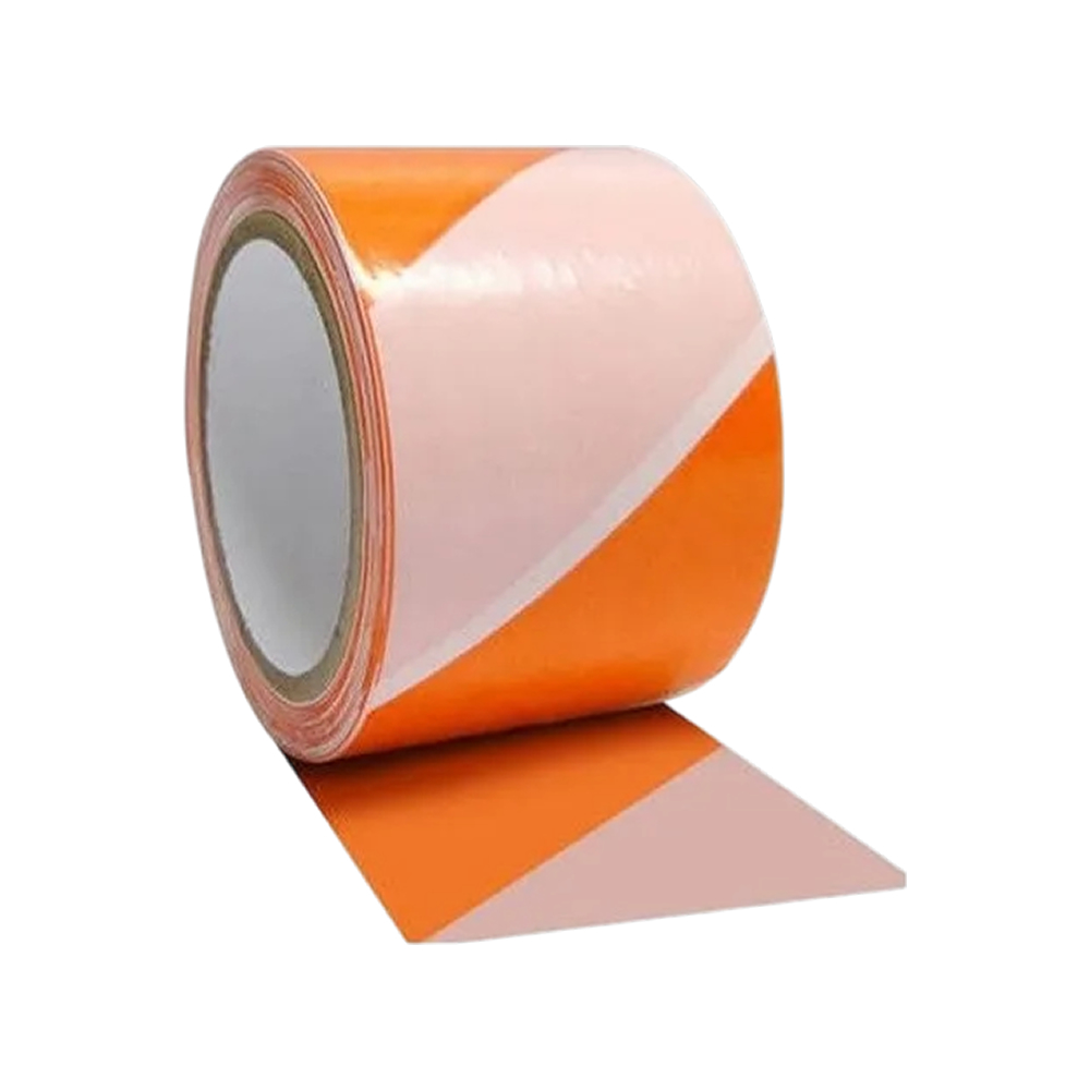 Fita Sinalização Plástica Zebrada Branca/Laranja 70mm x 150m