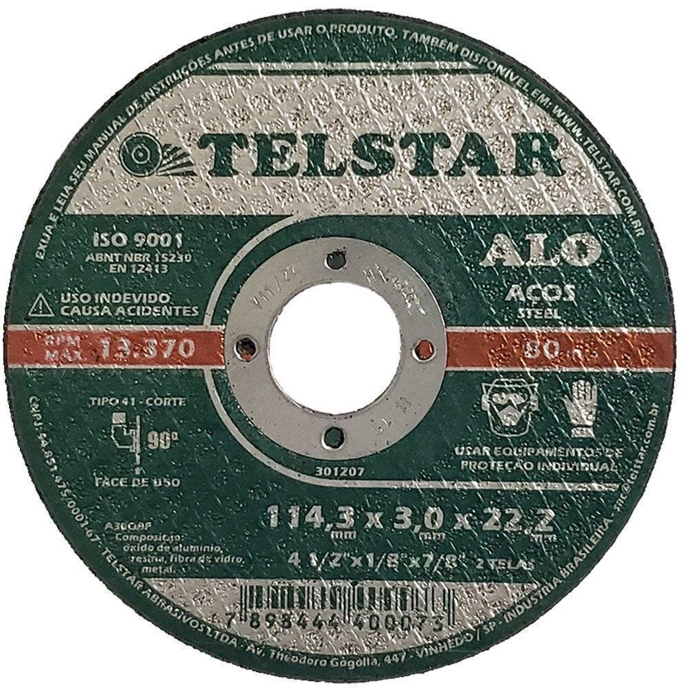 Disco Corte Ferro 115mm P/Esmerilhadeira 4.1/2" Telstar ALO