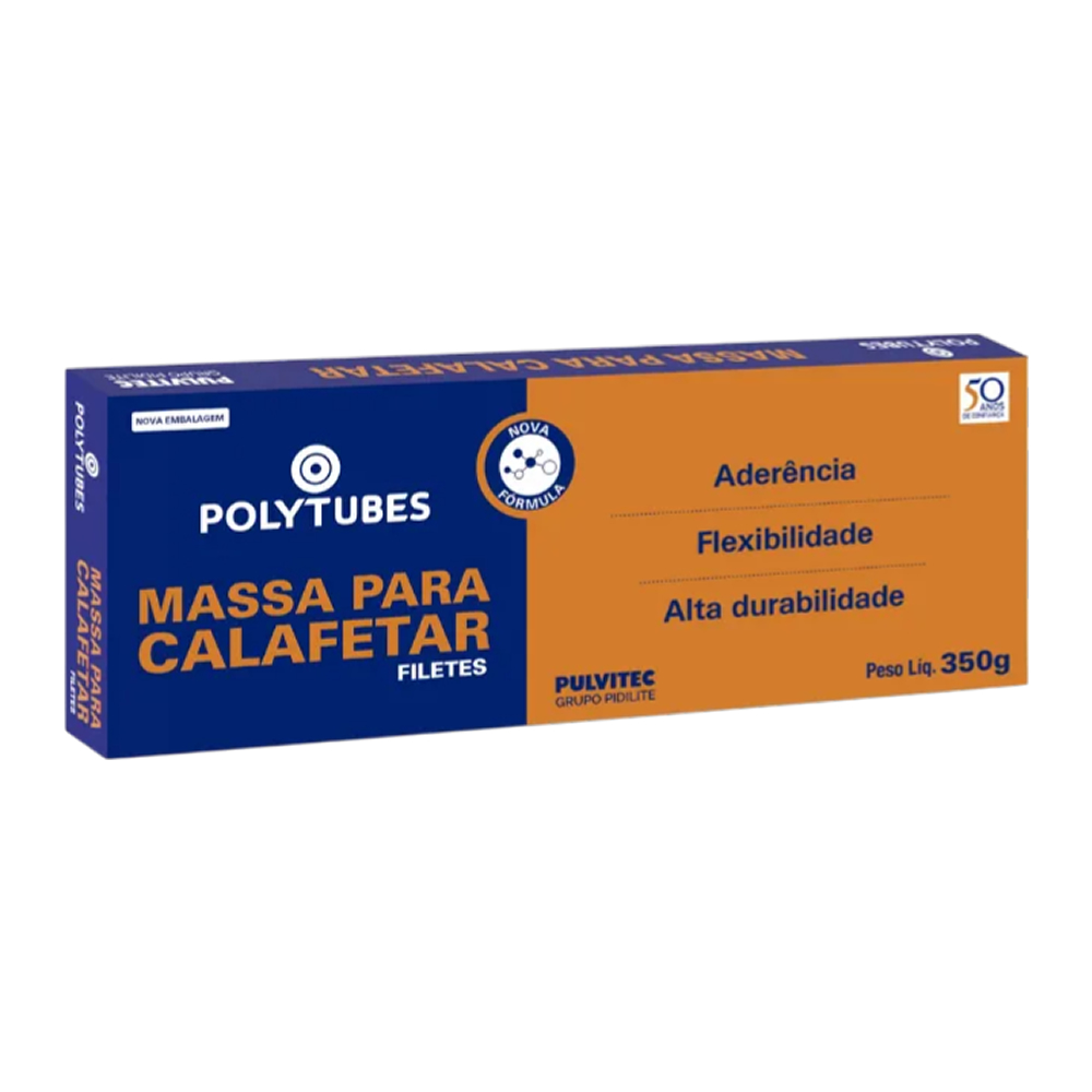 Massa Calafetar Filetes Cinza 350g Pulvitec Polytubes