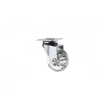 Rodízio silicone base giratória sem ferio 1.5/8"