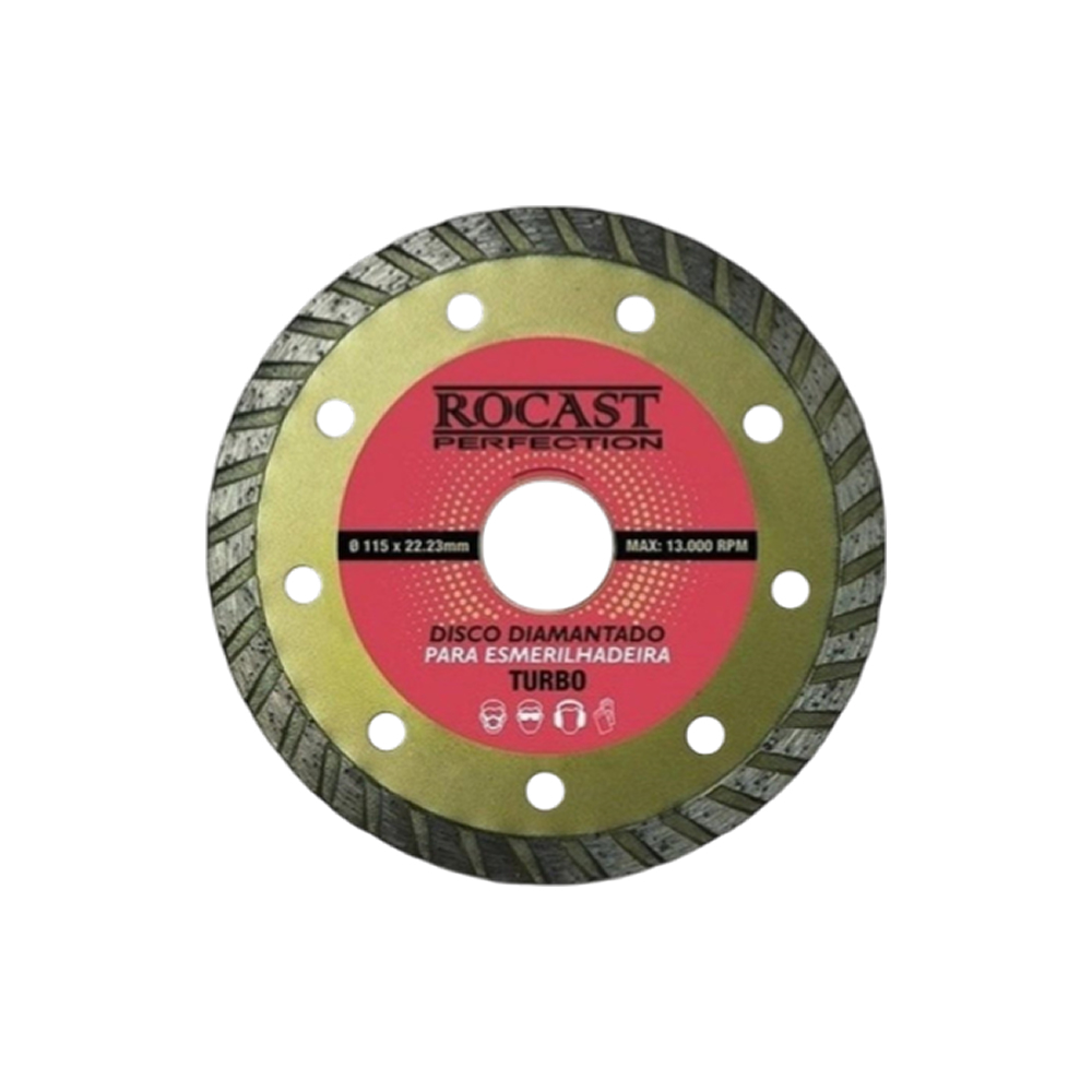 Disco Diamantado Esmerilhadeira 115mm Ceramica ROCAST 340009