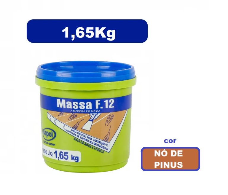 Massa F12 Nó Pinus 1,65kg Reparo/Rejunte Madeira Viapol