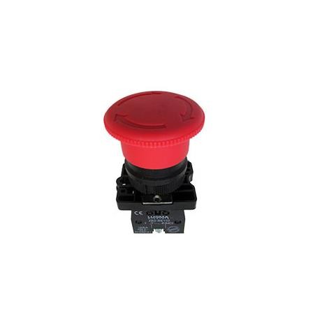 Botão comando face vermelho cogumelo com trava 1NF LK2-ES542 14020