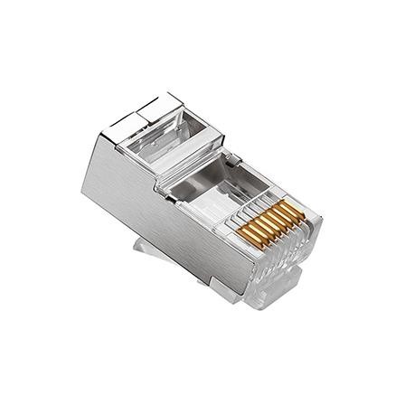 Plug RJ45 8 x 8 blindado CAT.6E - Importado