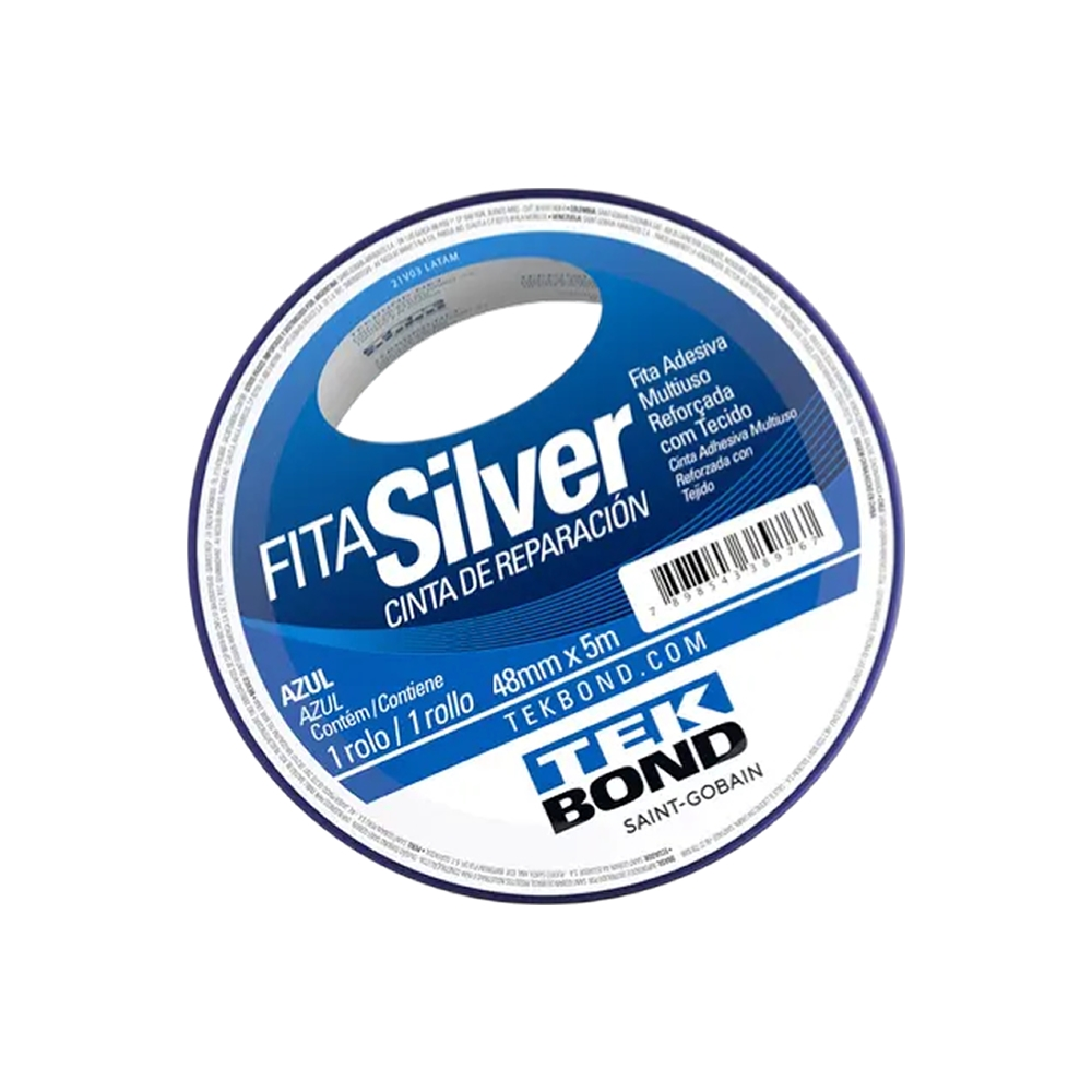 Fita Silver Multiuso Reforçada Azul 48mmx5m Tekbond