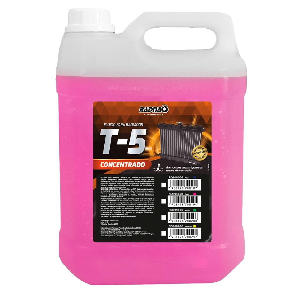 Fluido Radiador Rosa Long Life T5 Anti Corrosivo 5L RADNAQ