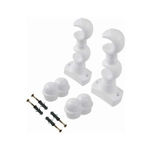 Suporte para varão cortina duplo 19 mm branco