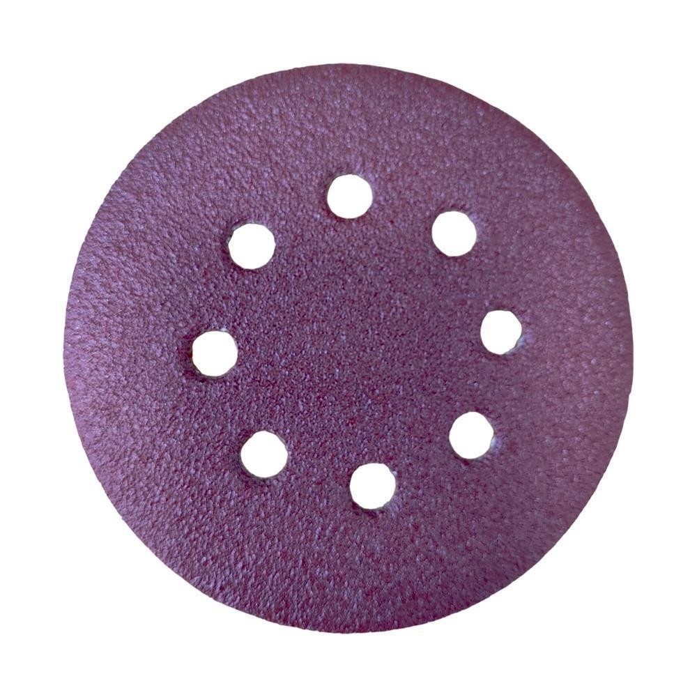 Disco Lixa Pluma Vermelho 125mm 5" 60 8 furos Bestfer
