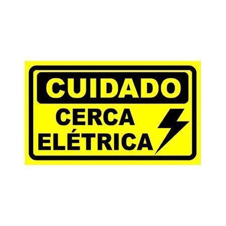 Placa de aviso cerca elétrica