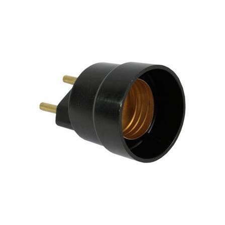 Soquete PVC E27 com pino e tomada