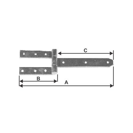 Dobradiça dupla parafusar 49 cm Nº 5 - PILOFER