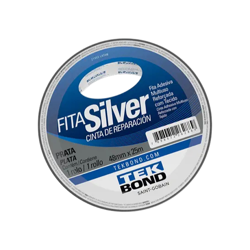Fita Silver Multiuso Reforçada Prata 48mmx25m Tekbond