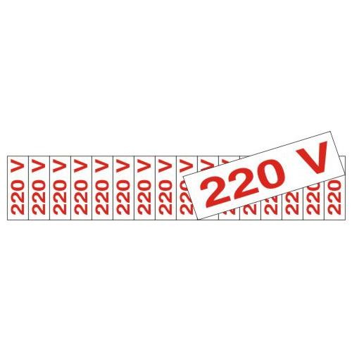 Placa sinalização PVC 05 x 25 200AZ "220V"