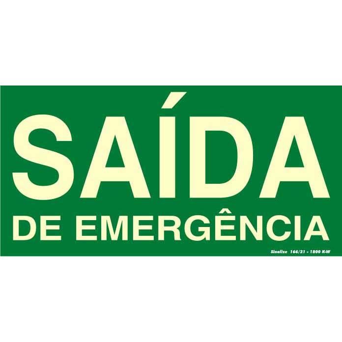 Placa sinalização rota de fuga PVC 315AM "Saída de emergência"