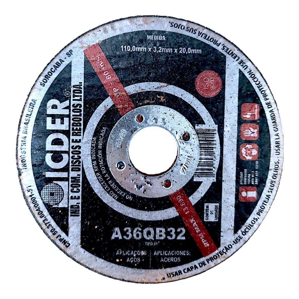 Disco Corte Ferro 110mm P/Serra Marmore 4.3/8" Icder A36QB32