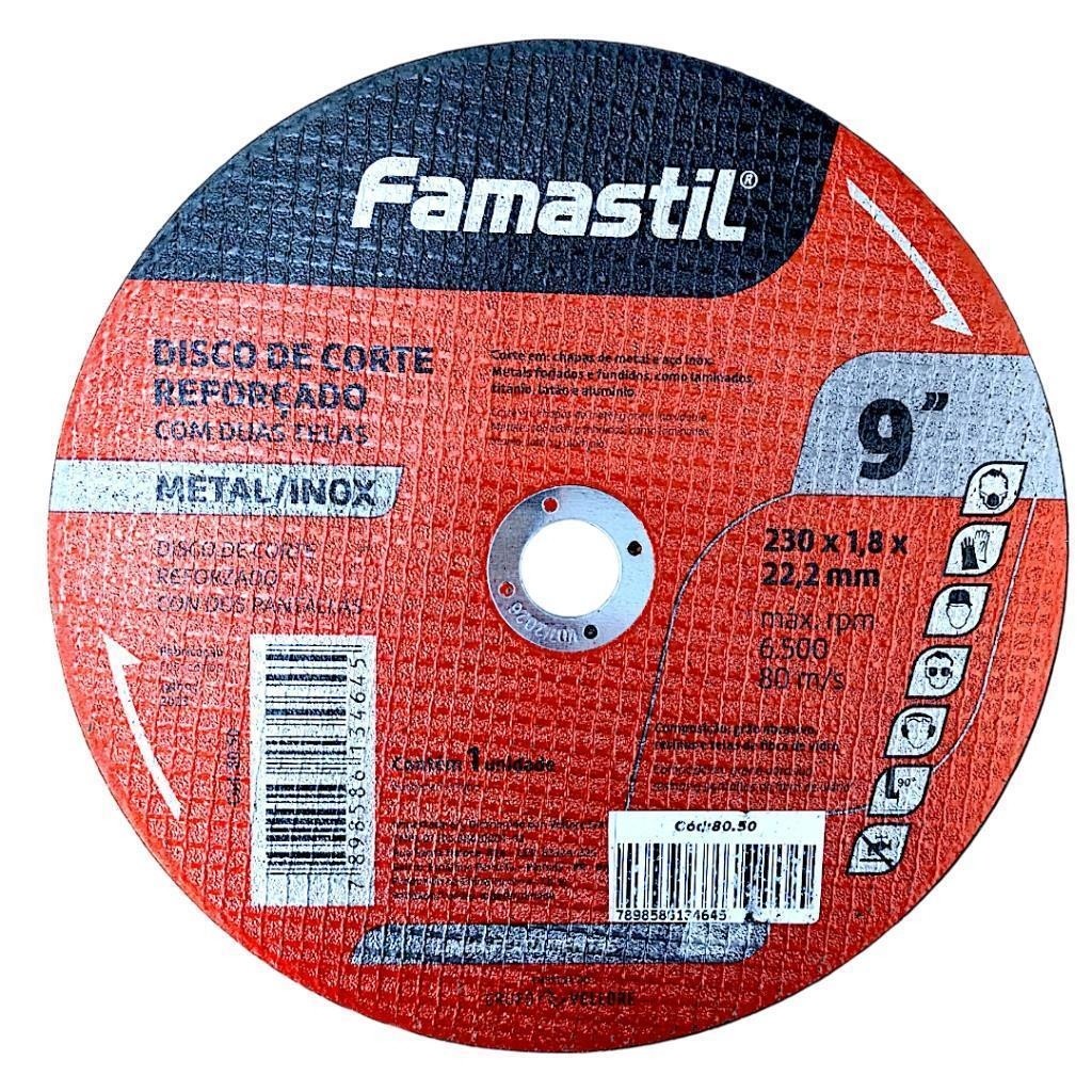 Disco Corte Inox 230mm P/Esmerilhadeira 9" Famastil