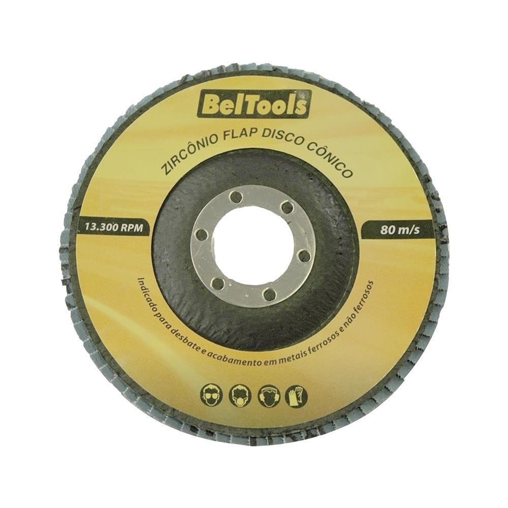 Disco lixa Fibra Flap Zirconio Inox/Ferro 115mm 60 Beltools