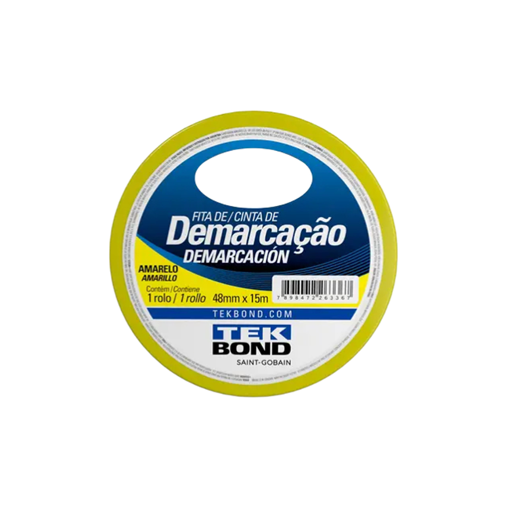 Fita Sinalização Demarcação Amarela Solo 48mmx15m Tekbond