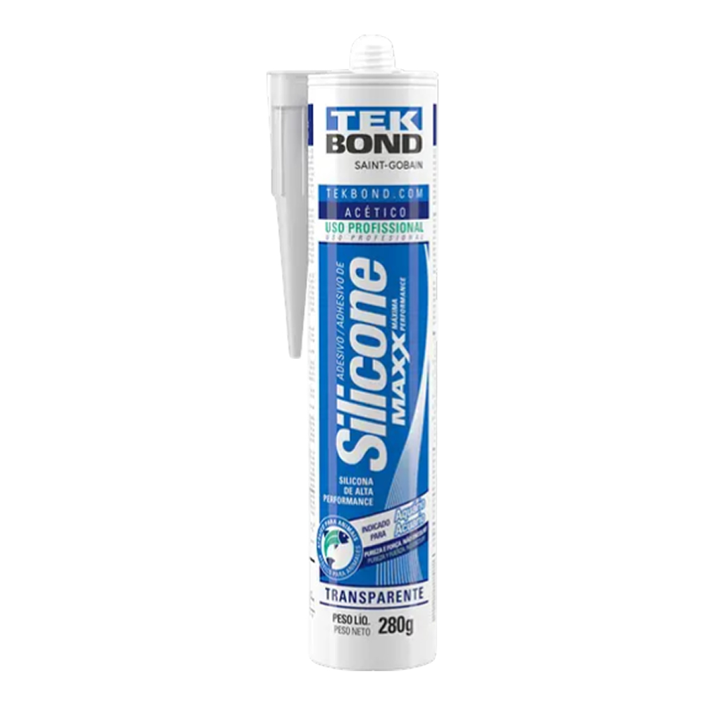 Tubo Silicone Acético Transparente Aquário Maxx 280g Tekbond