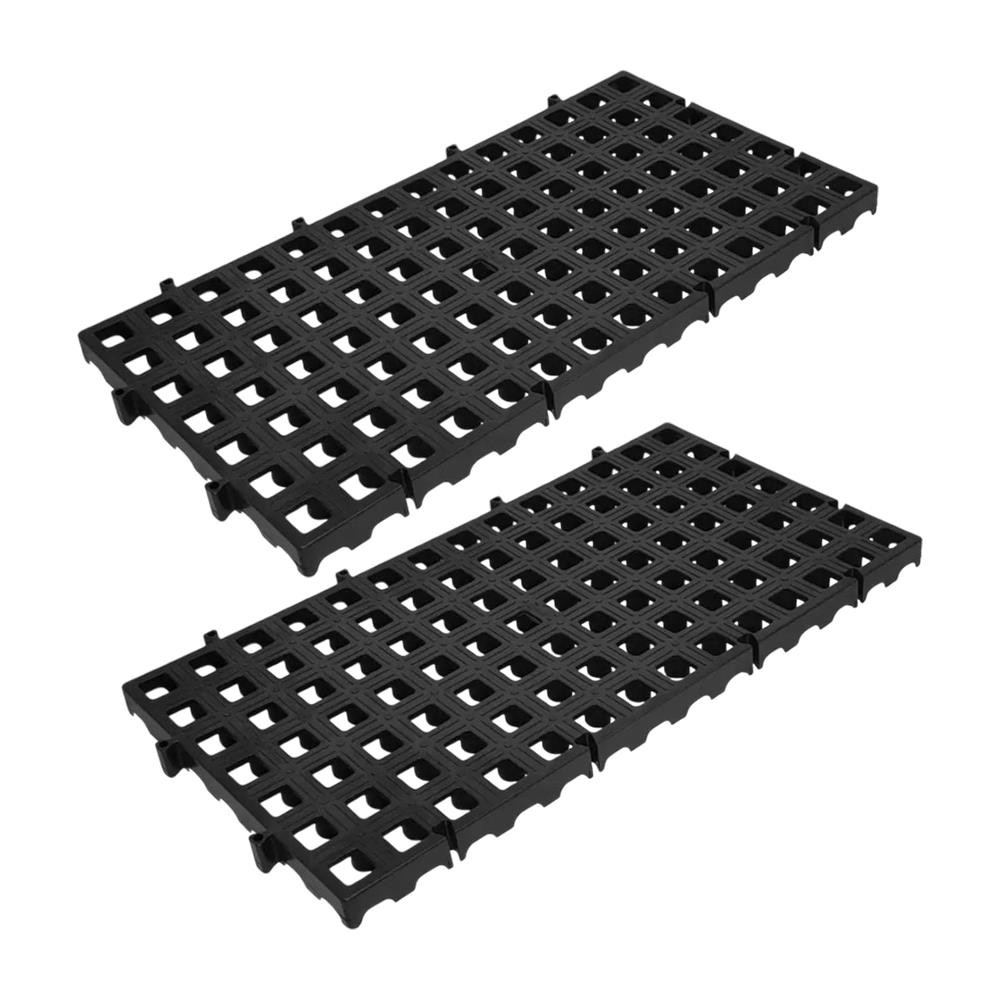 Kit 2 Estrados Piso Plastico Encaixe Preto Leve 25x50x2,5cm