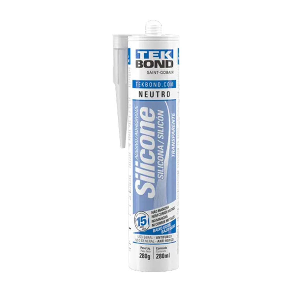 Tubo Silicone Acético Transparente Neutro 280g Tekbond