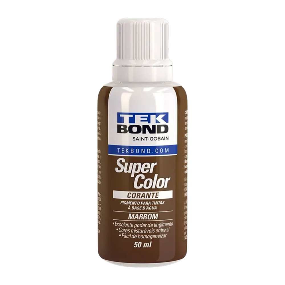 Corante Liquido 50ml Marrom Super Color Tekbond