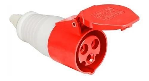 Conector Femea Vermelho 380/440v 16a 3 polos - CIWD-16P3H9E53