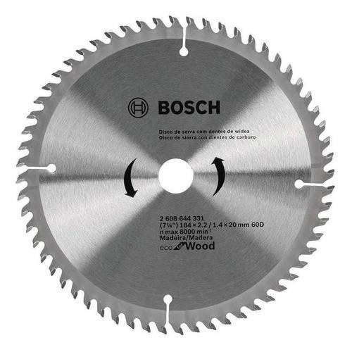 Disco Serra Madeira Widea 184mm Furo 20mm 60d - Bosch EcoWood