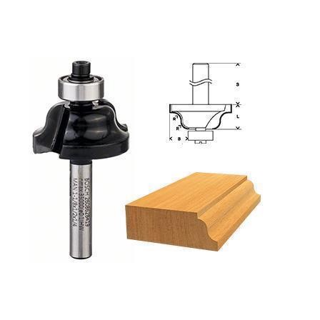 Fresa haste 1/4" Moldura Onda C/Rolamento - Bosch 2608628419