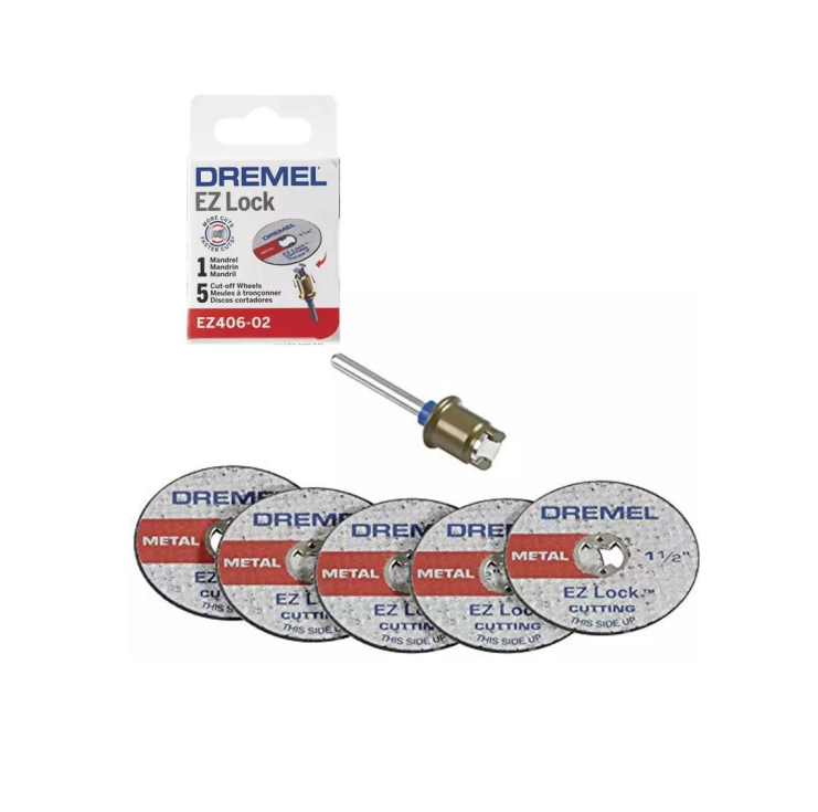 Kit Disco Corte+Mandril EZLock Micro Retifica Dremel EZ40602