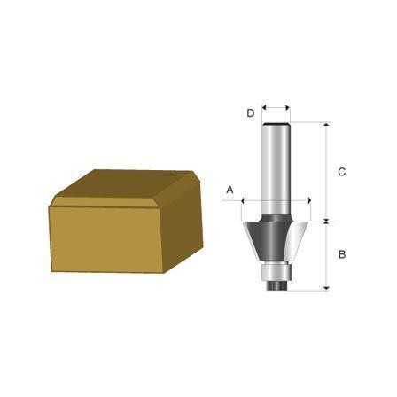 Fresa haste 1/4" Rebaixo 15° - Makita D-03230