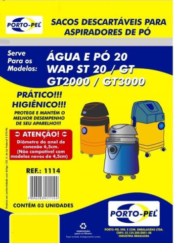 Saco Aspirador Pó Electrolux Bocal 6,5cm Antigo A20/GT3000
